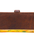 American Darling Wristlet Bag, Hand-Painted Genuine Leather, Western Vegetable Tanned Full Grain Leather Wallet Bag
