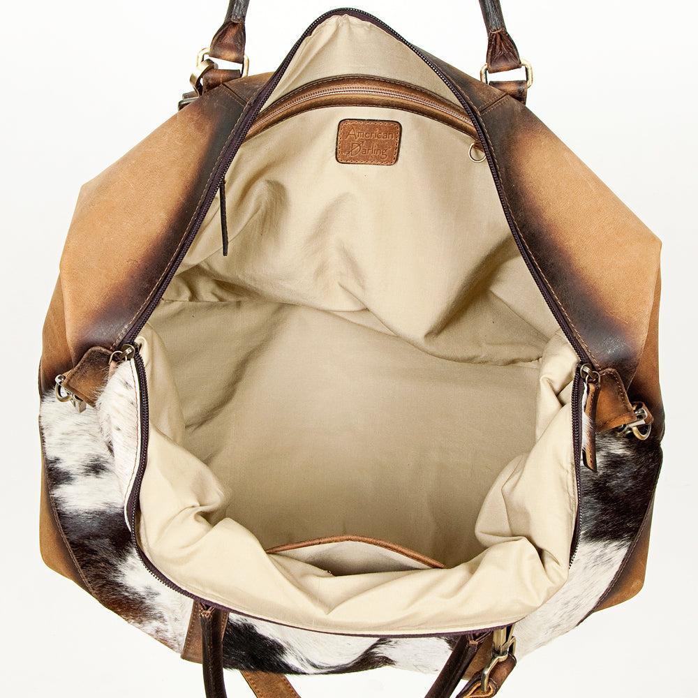 American Darling ADBGI134B Duffel Hair On Genuine Leather Women Bag Western Handbag Purse