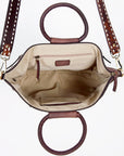 American Darling Tote Hand Tooled Hair On Genuine Leather Women Bag Western Handbag Purse