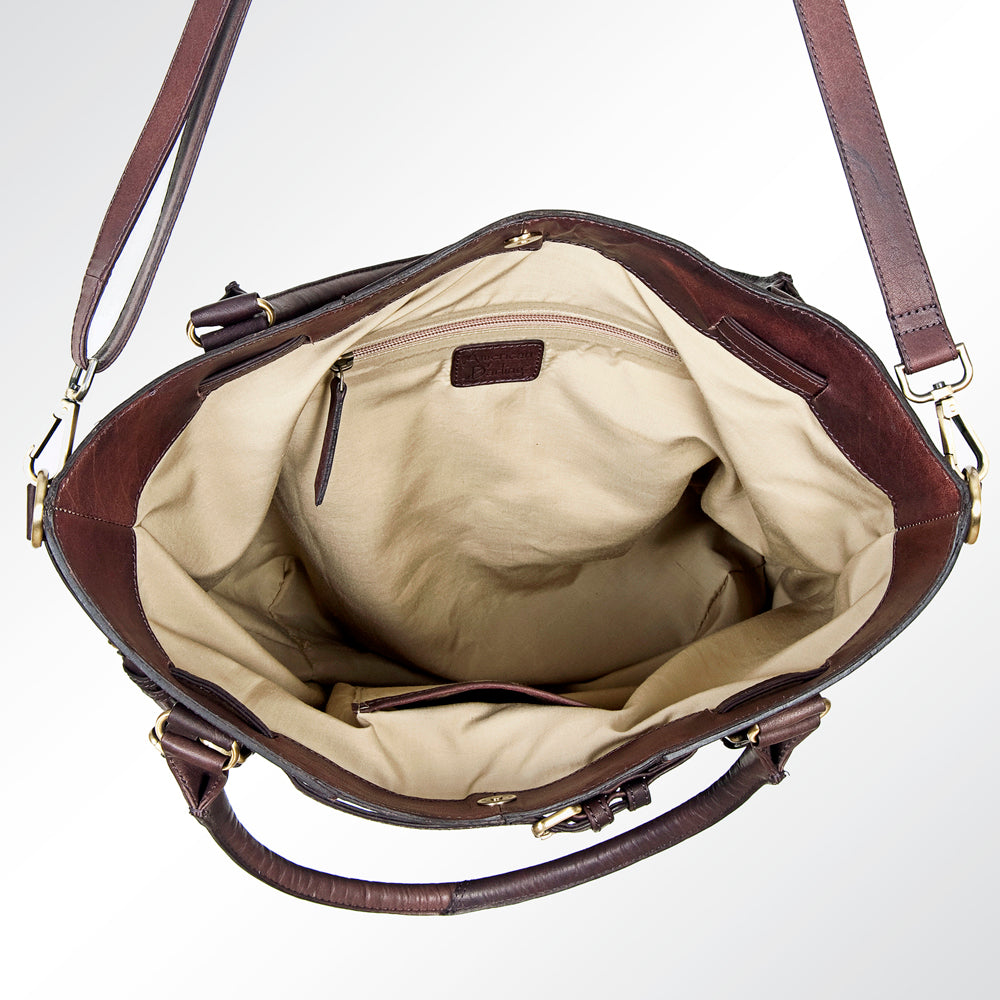 American Darling ADBGI147B Tote Hand Tooled Genuine Leather Women Bag Western Handbag Purse