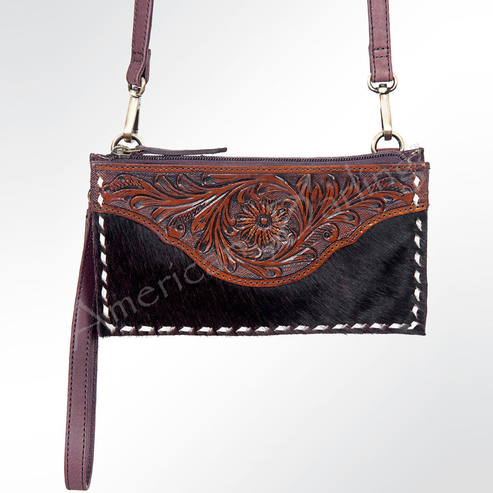 American Darling ADBGI148 Crossbody Hand Tooled Hair-On Genuine Leather Women Bag Western Handbag Purse