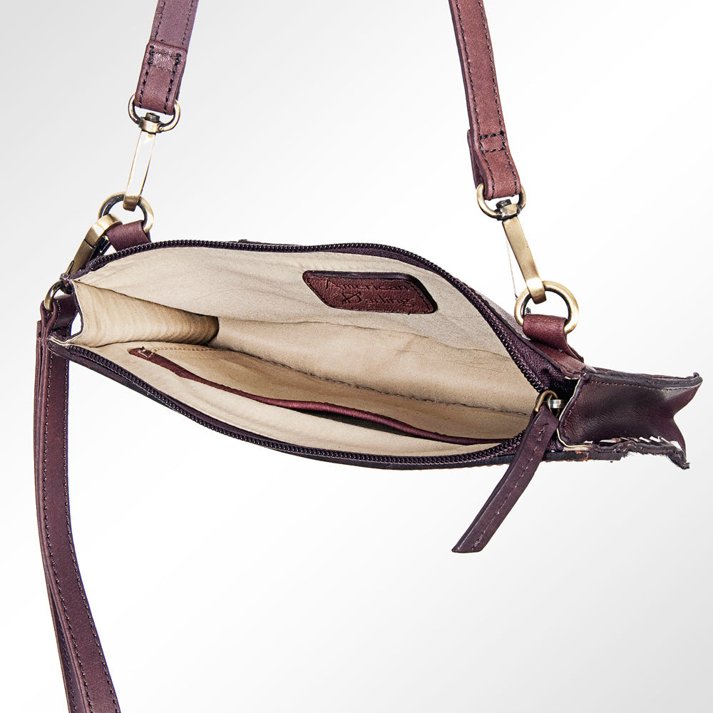American Darling ADBGI148 Crossbody Hand Tooled Hair-On Genuine Leather Women Bag Western Handbag Purse