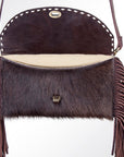 American Darling ADBGI150B Wallet Hand Tooled Hair On Genuine Leather Women Bag Western Handbag Purse