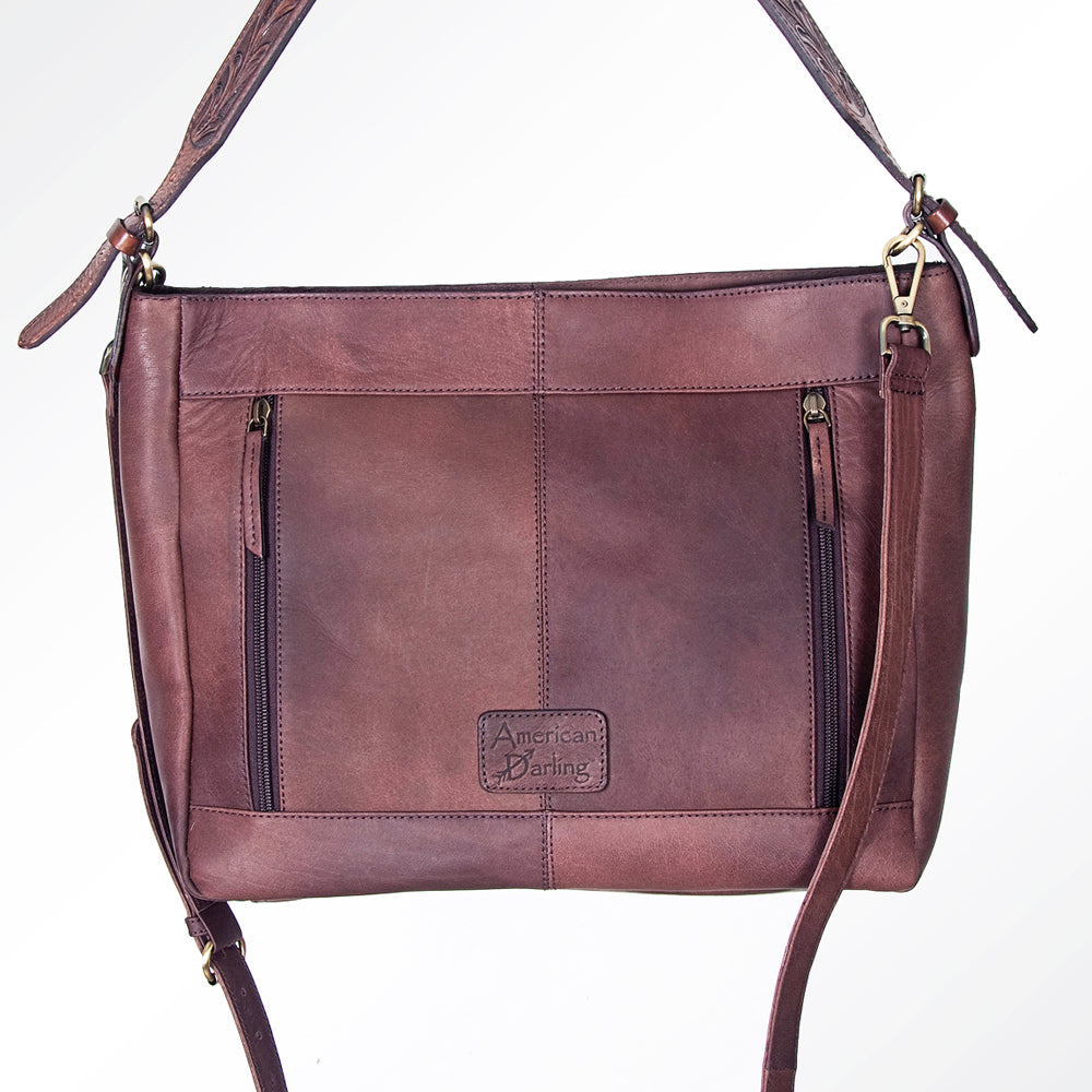 American Darling ADBGI152 Tote Hand Tooled Hair-On Genuine Leather Women Bag Western Handbag Purse