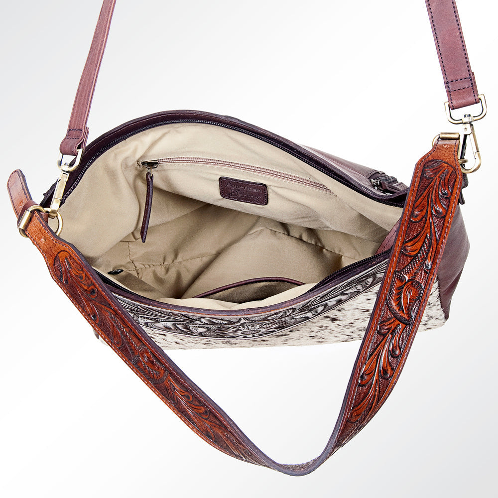 American Darling ADBGI152 Tote Hand Tooled Hair-On Genuine Leather Women Bag Western Handbag Purse