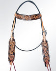 American Darling ADPAF120-HS Western Horse Floral Headstall  Genuine Leather Tan