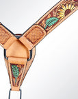 AMERICAN DARLING Western Horse Headstall Breast Collar Set American Leather