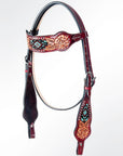 AMERICAN DARLING Western Horse Headstall Breast Collar Set American Leather