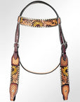 AMERICAN DARLING Western Horse Headstall Breast Collar Set American Leather