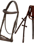 ExionPro Fancy Stitched Raised Anatomical Bridle with Reins without Flash