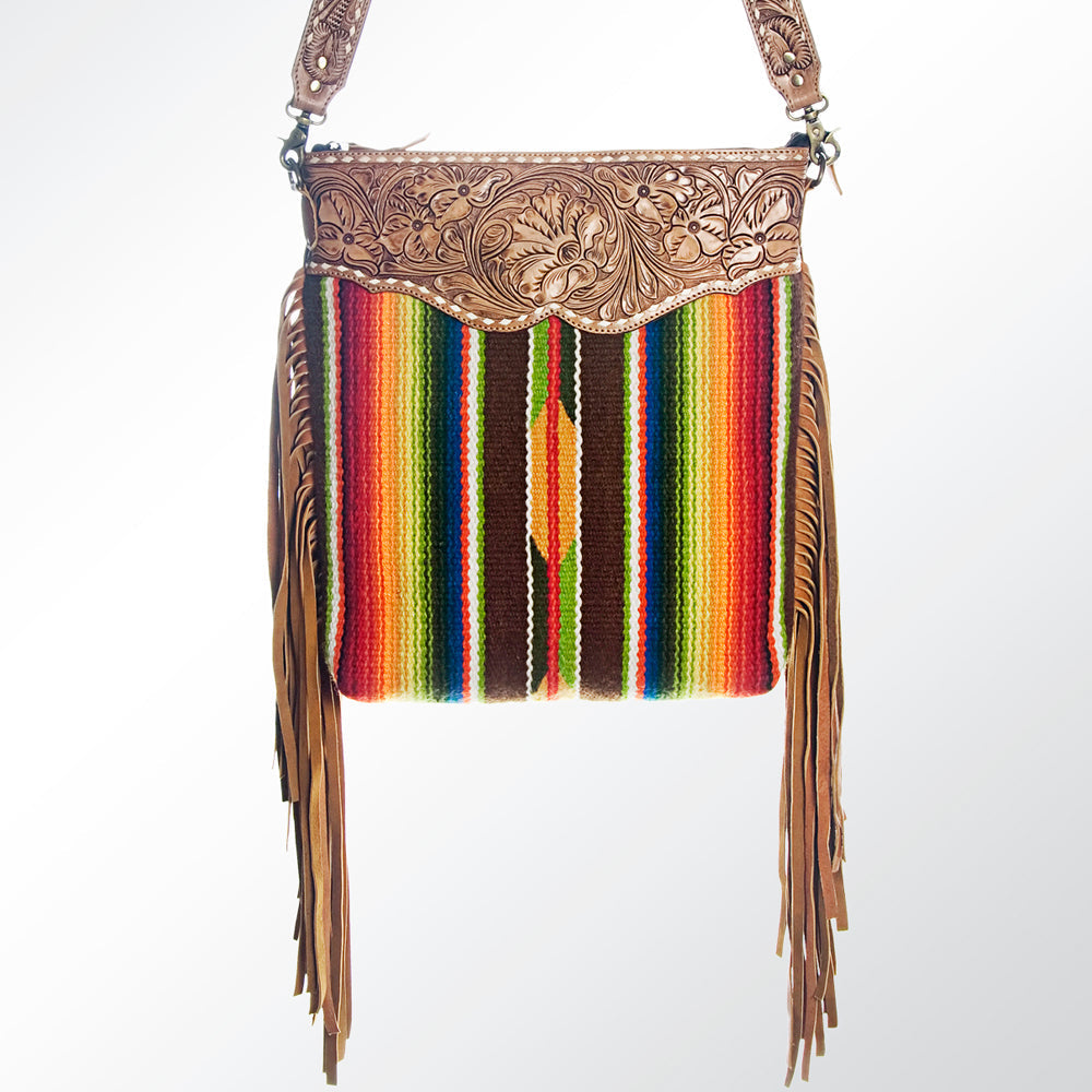American Darling ADBGA116 Large Crossbody Hand Tooled Saddle Blanket Genuine Leather Women Bag Western Handbag Purse