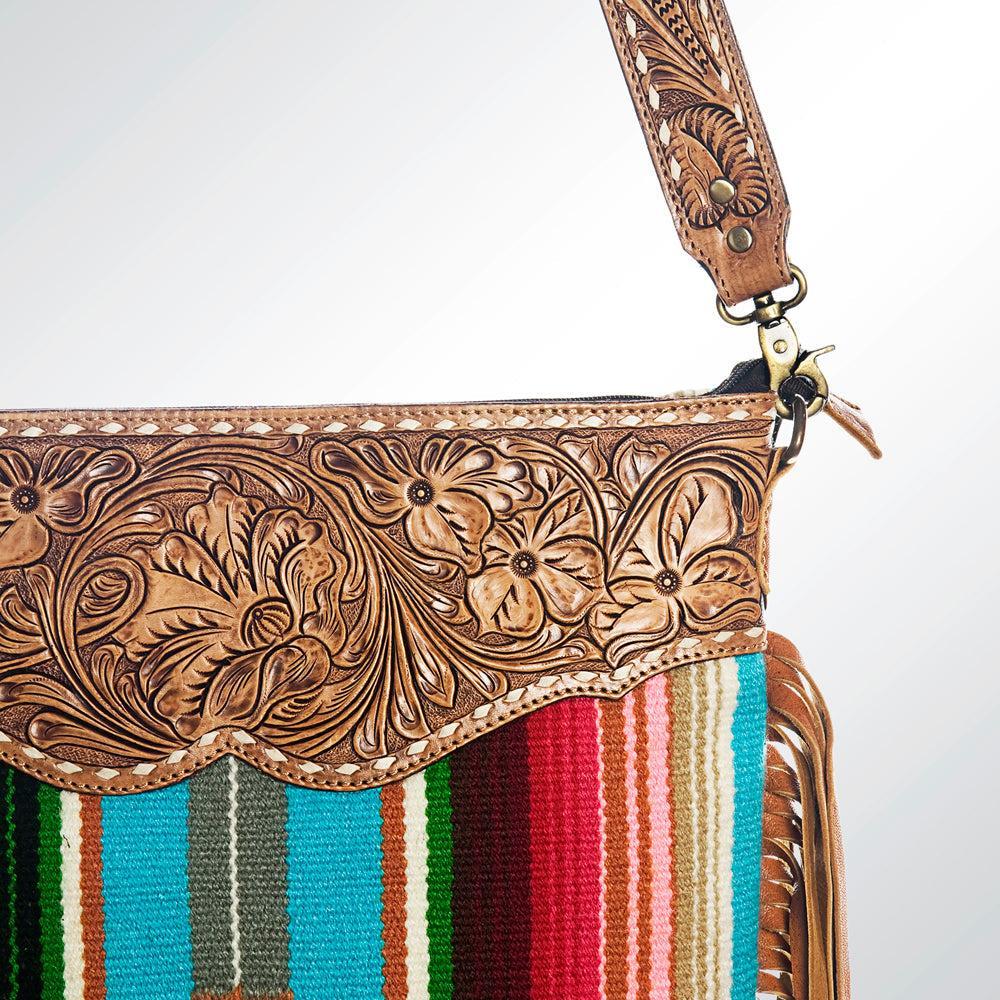 American Darling ADBGA117 Large Crossbody Hand Tooled Saddle Blanket Genuine Leather Women Bag Western Handbag Purse