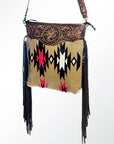 American Darling ADBGA119 Large Crossbody Hand Tooled Saddle Blanket Genuine Leather Women Bag Western Handbag Purse