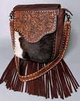 American Darling Cross Body Hand Tooled Hair On Genuine Leather Women Bag Western Handbag Purse