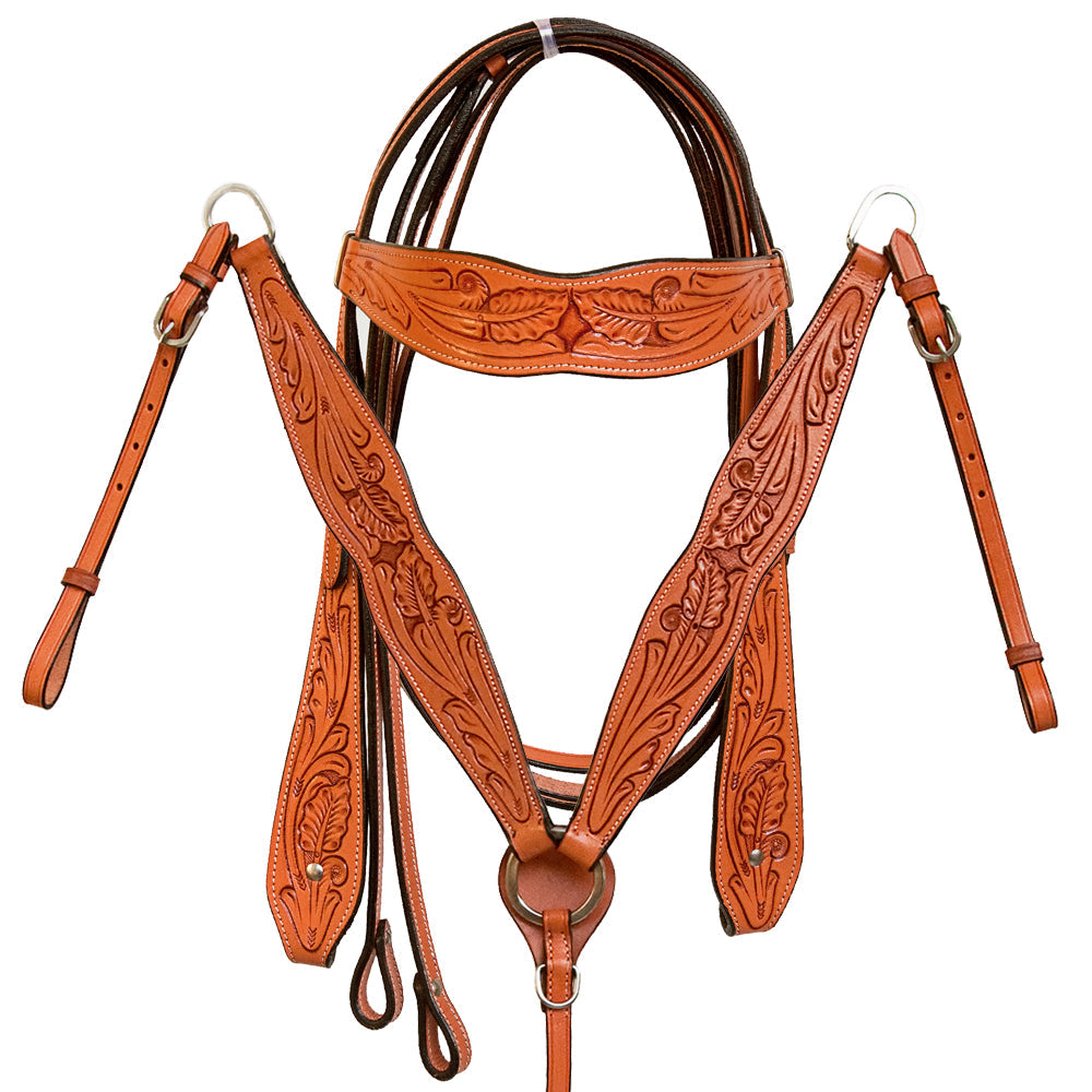 Comfytack Western Horse Ranch Roping Cowboy  Saddle American Leather Tack Set Tan