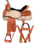 Comfytack Western Horse Ranch Roping Cowboy  Saddle American Leather Tack Set Tan
