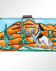American Darling Wristlet Bag, Hand-Painted Genuine Leather, Western Vegetable Tanned Full Grain Leather Wallet Bag