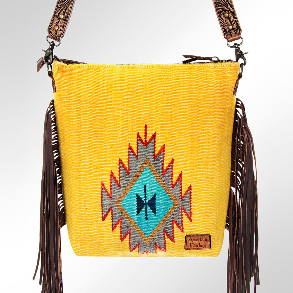 American Darling Signature Crossbody Hand Tooled Saddle Blanket Genuine Leather Women Bag Western Handbag Purse