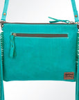 American Darling Western Small Crossbody Bag – Genuine Hair-On Cowhide Leather with Fringes, Adjustable Strap, Handcrafted in Texas