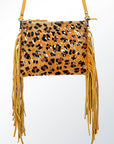 American Darling Western Small Crossbody Bag – Genuine Hair-On Cowhide Leather with Fringes, Adjustable Strap, Handcrafted in Texas