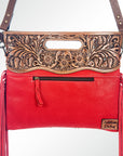 American Darling Clutch Hand Tooled Saddle Blanket Fabric Genuine Leather Western Women Bag Handbag Purse | Purses for Cute