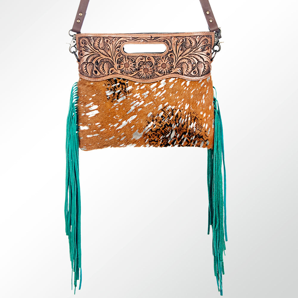 American Darling Clutch Hand Tooled Hair on Genuine Leather Western Women Bag Handbag Purse | Purses for Cute