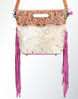 American Darling Clutch Hand Tooled Hair on Genuine Leather Western Women Bag Handbag Purse | Purses for Cute