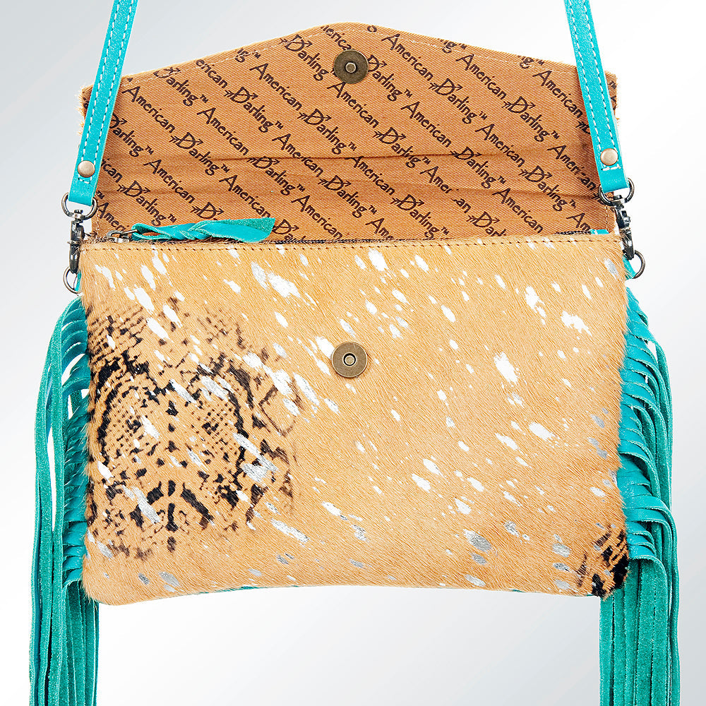 American Darling ADBGS178B Envelope Hair On Genuine Leather Women Bag Western Handbag Purse