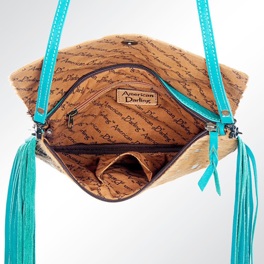 American Darling ADBGS178B Envelope Hair On Genuine Leather Women Bag Western Handbag Purse