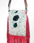 American Darling Messenger Hand Tooled Hair On Genuine Leather Western Women Bag Handbag Purse | Cute