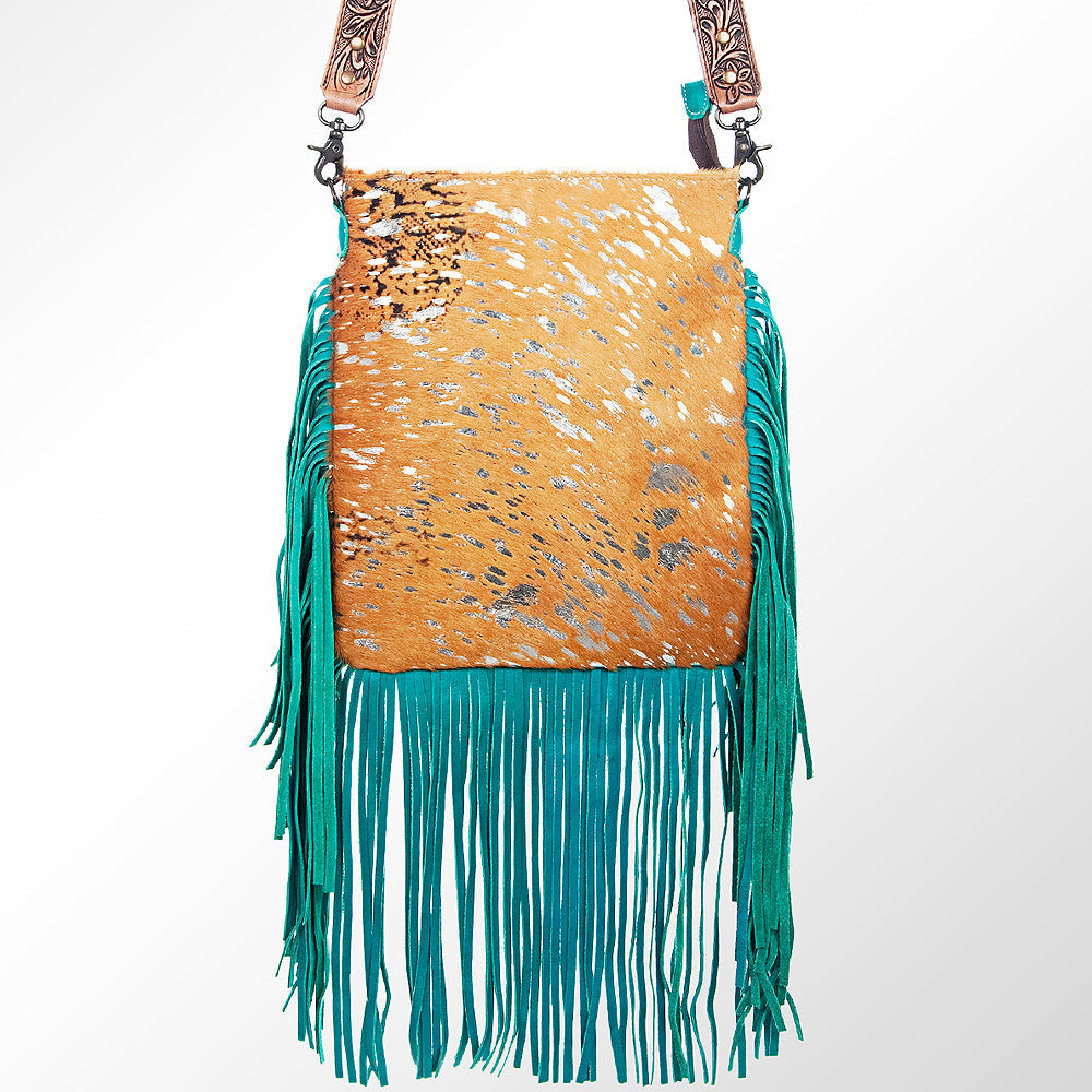 American Darling ADBGS192B Messenger Hair On Genuine Leather Women Bag Western Handbag Purse