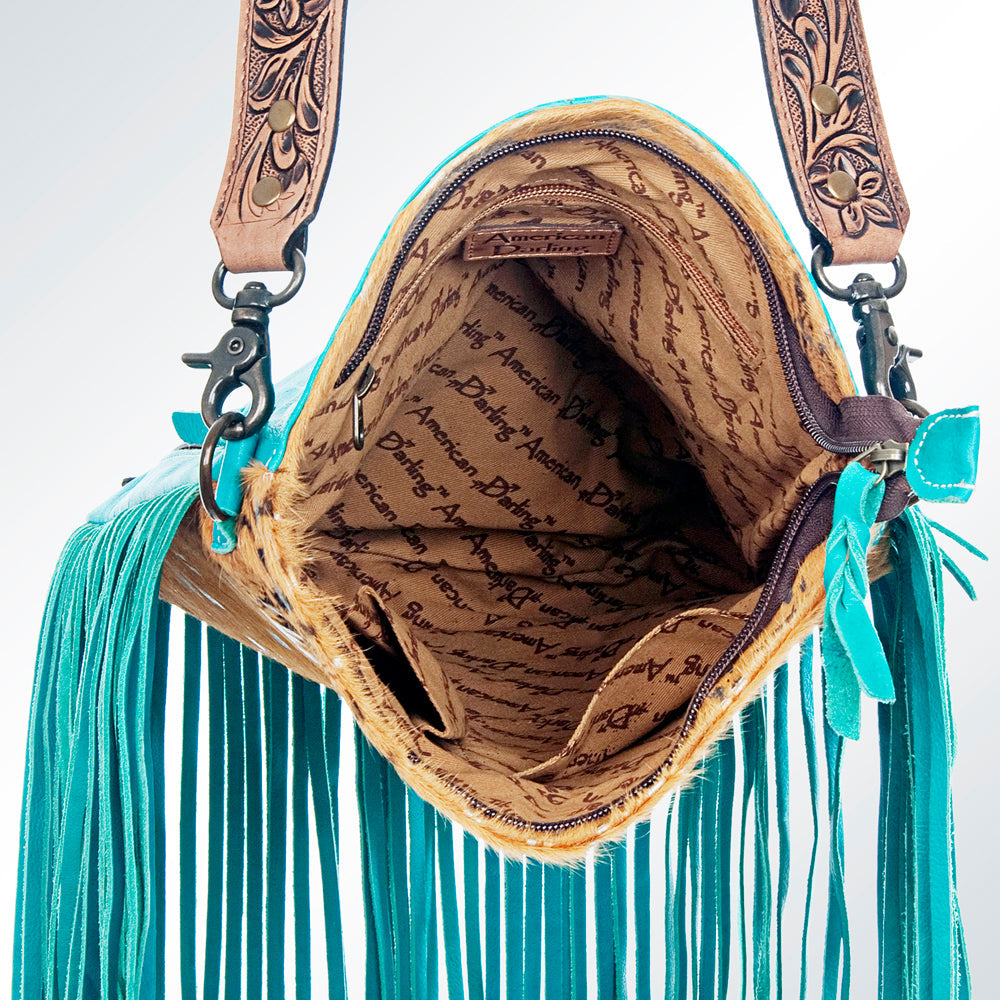 American Darling ADBGS192B Messenger Hair On Genuine Leather Women Bag Western Handbag Purse