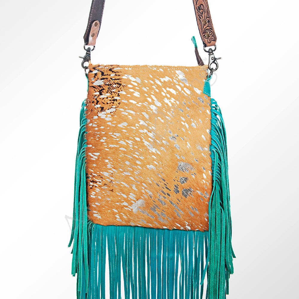 American Darling ADBGS192B Messenger Hair On Genuine Leather Women Bag Western Handbag Purse