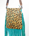 American Darling Messenger Hand Tooled Hair On Genuine Leather Western Women Bag Handbag Purse | Cute