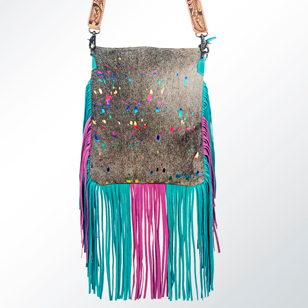 American Darling ADBGS192D Messenger Hair On Genuine Leather Women Bag Western Handbag Purse