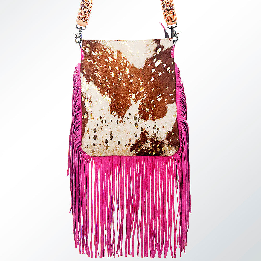 American Darling ADBGS192E Messenger Hair On Genuine Leather Women Bag Western Handbag Purse