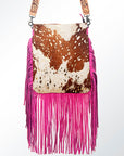 American Darling Messenger Hand Tooled Hair On Genuine Leather Western Women Bag Handbag Purse | Cute