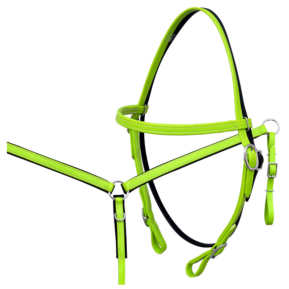 HILASON Western Horse Biothane Leather Headstall &amp; Breast Collar Set