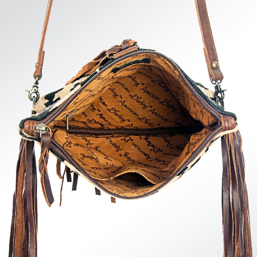 American Darling ADBG526ACGO Wallet Hand Tooled Hair-On Genuine Leather Women Bag Western Handbag Purse