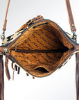 American Darling ADBG526ACGO Wallet Hand Tooled Hair-On Genuine Leather Women Bag Western Handbag Purse