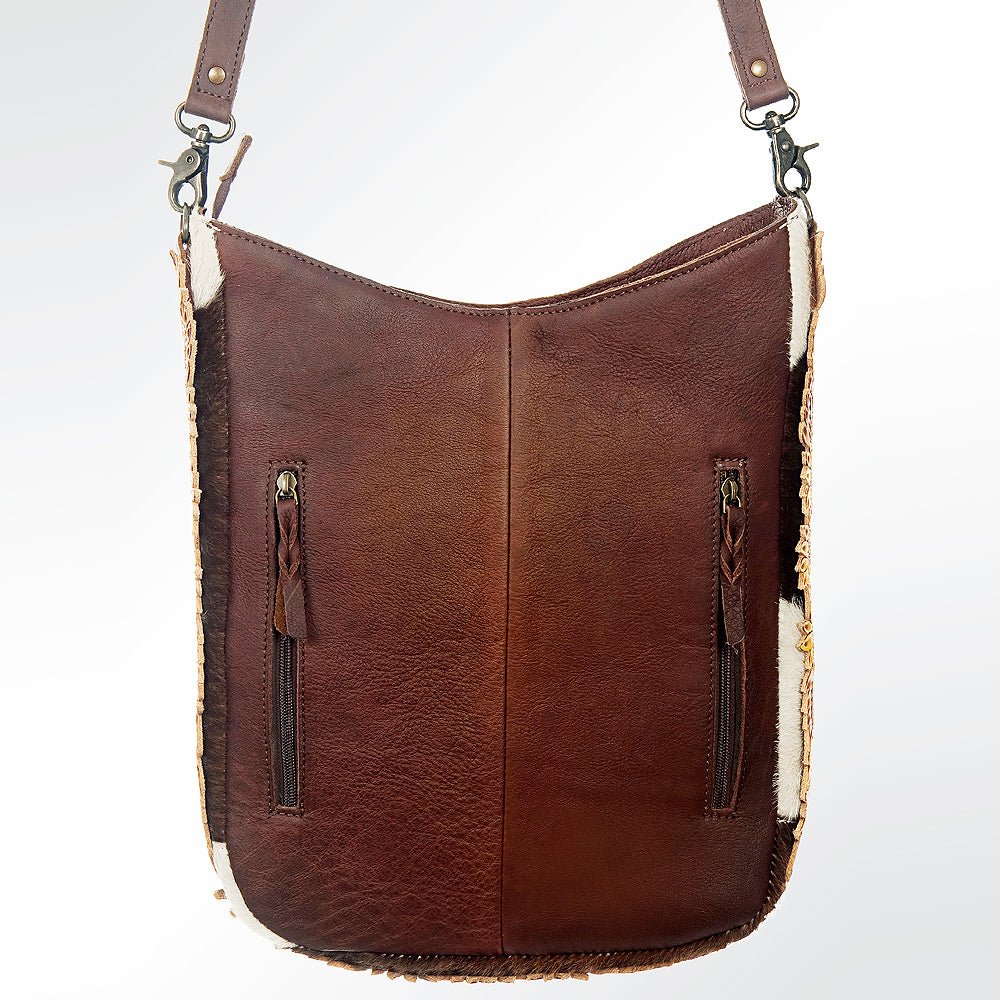 American Darling ADBG593 Large Crossbody Hand Tooled Hair-On Genuine Leather Women Bag Western Handbag Purse