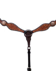 Bar H Equine American Leather Horse Saddle Tack Breast Collar Brown