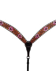Bar H Equine American Leather Horse Saddle Tack One Ear Headstall | Breast Collar | Browband Headstall | Wither Strap | Tack Set for Horses Tropical Chaya Collection