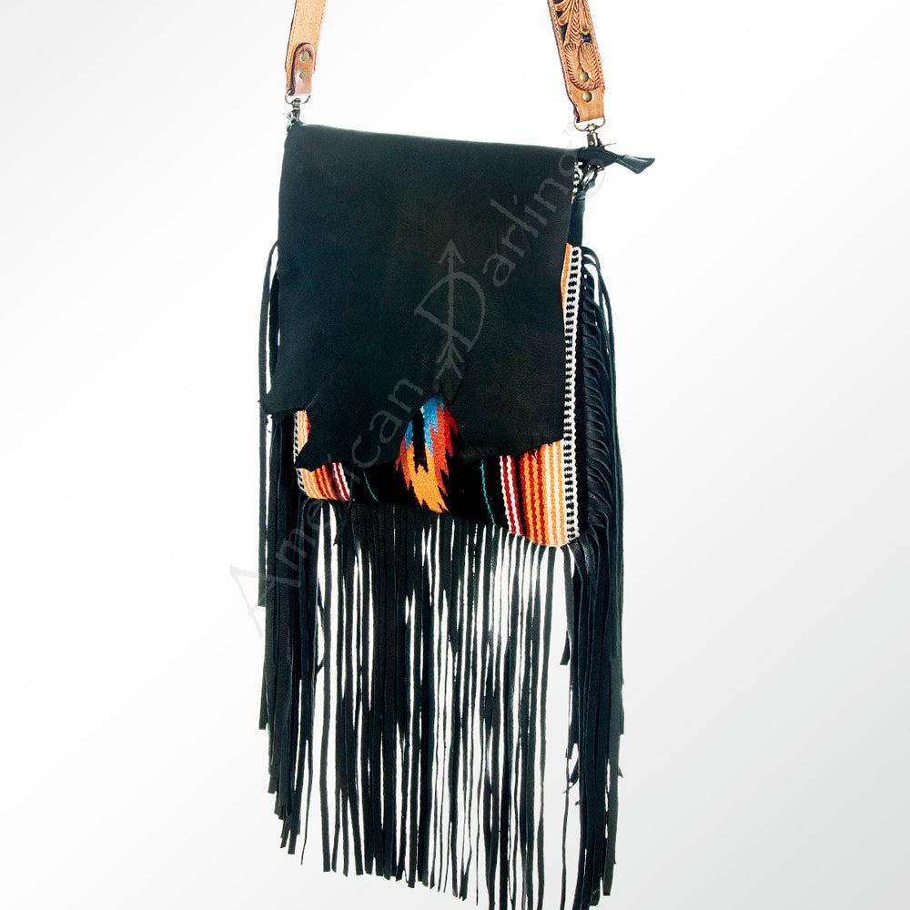 American Darling ADBGZ300 Messenger Saddle Blanket Genuine Leather Women Bag Western Handbag Purse