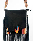 American Darling ADBGZ300 Messenger Saddle Blanket Genuine Leather Women Bag Western Handbag Purse