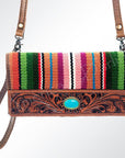 American Darling ADBG607 Crossbody Hand Tooled Saddle Blanket Genuine Leather Women Bag Western Handbag Purse