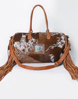 American Darling ADBG608 Duffel Hand Tooled Hair On Genuine Leather Women Bag Western Handbag Purse