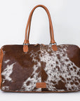 American Darling ADBG608 Duffel Hand Tooled Hair On Genuine Leather Women Bag Western Handbag Purse