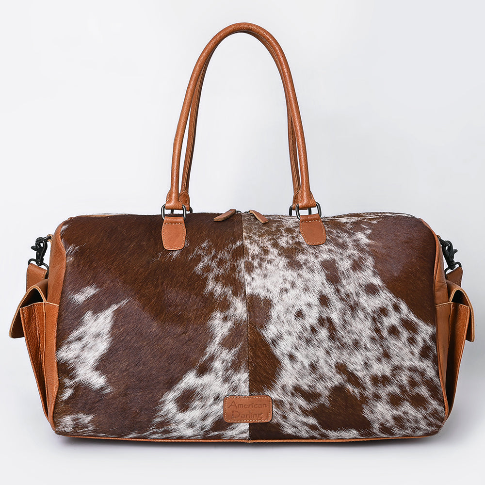 American Darling Duffel Hand Tooled Hair on Genuine Leather Western Women Bag | Handbag | Leather Duffle Bag | Weekend Bag | Travel Duffel Bags | Duffel Bag for Women | Leather Duffle Bag