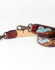 American Darling ADSTF141 Hand Tooled Genuine Leather Crossbody Handle Strap For Bags